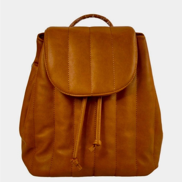Fawn Design Backpack The Quilted Cinch Backpack Brown Matte NEW NWT - Picture 1 of 9